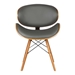 Cassie Mid-Century Dining Chair in Walnut Wood and Gray Faux Leather - ARL1492