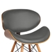 Cassie Mid-Century Dining Chair in Walnut Wood and Gray Faux Leather - ARL1492