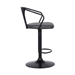 Eagle Contemporary Adjustable Bar Stool in Black Powder Coated Finish with Grey Faux Leather and Black Brushed Wood Finish Back - ARL1494