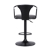 Eagle Contemporary Adjustable Bar Stool in Black Powder Coated Finish with Grey Faux Leather and Black Brushed Wood Finish Back - ARL1494