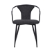 Francis Contemporary Dining Chair in Black Powder Coated Finish and Black Fabric - ARL1496