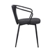Francis Contemporary Dining Chair in Black Powder Coated Finish and Black Fabric - ARL1496