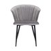 Lulu Contemporary Dining Chair in Black Powder Coated Finish and Grey Velvet - ARL1499