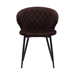 Ava Contemporary Dining Chair in Black Powder Coated Finish with Brown Velvet and Brown Faux Leather Back - ARL1501