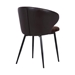 Ava Contemporary Dining Chair in Black Powder Coated Finish with Brown Velvet and Brown Faux Leather Back - ARL1501