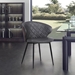 Ava Contemporary Dining Chair in Black Powder Coated Finish and Grey Faux Leather - ARL1502