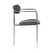 Gwen Contemporary Dining Chair in Chrome Finish with Grey Faux Leather - Set of 2 - ARL1508