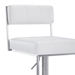 Michele Contemporary Swivel Adjustable Bar Stool in Brushed Stainless Steel and White Faux Leather - ARL1509