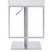 Michele Contemporary Swivel Adjustable Bar Stool in Brushed Stainless Steel and White Faux Leather - ARL1509