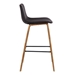 Maddie Contemporary Bar Stool in Walnut Wood Finish and Brown Faux Leather - ARL1525
