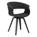 Summer Contemporary Dining Chair in Black Brush Wood Finish and Charcoal Fabric - ARL1537