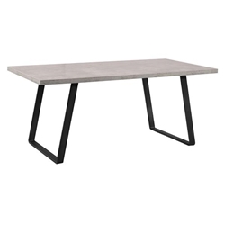 Coronado Contemporary Dining Table in Grey Powder Coated Finish with Cement Gray Top 