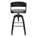 Abby Contemporary Adjustable Bar Stool in Black Brushed Wood Finish and Grey Faux Leather - ARL1539