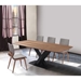 Everett Contemporary Dining Table in Matte Black Finish and Walnut Top - ARL1548