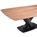 Everett Contemporary Dining Table in Matte Black Finish and Walnut Top - ARL1548