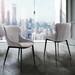 Kenna Modern Dining Chair in Matte Black Finish and Gray Fabric - Set of 2 - ARL1550