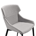 Kenna Modern Dining Chair in Matte Black Finish and Gray Fabric - Set of 2 - ARL1550