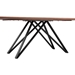 Modena Contemporary Dining Table in Matte Black Finish and Walnut Wood Top - ARL1551