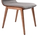 Robin Mid-Century Dining Chair in Walnut Finish and Gray Fabric - Set of 2 - ARL1555