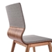 Robin Mid-Century Dining Chair in Walnut Finish and Gray Fabric - Set of 2 - ARL1555
