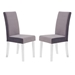 Dalia Modern and Contemporary Dining Chair in Gray Velvet with Acrylic Legs - Set of 2 - ARL1557
