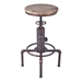 Remy Industrial Adjustable Bar Stool in Industrial Copper and Pine Wood - ARL1572