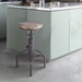 Remy Industrial Adjustable Bar Stool in Industrial Copper and Pine Wood - ARL1572