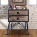 Mathis Industrial 2-Drawer End Table in Industrial Grey and Pine Wood - ARL1586