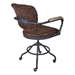 Brice Modern Office Chair in Industrial Grey Finish and Brown Fabric with Pine Wood Arms - ARL1590