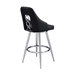 Ruby Contemporary 26" Counter Height Bar Stool in Brushed Stainless Steel Finish and Black Faux Leather - ARL1599