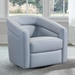 Desi Contemporary Swivel Accent Chair in Dove Grey Genuine Leather - ARL1602