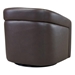Desi Contemporary Swivel Accent Chair in Espresso Genuine Leather - ARL1603