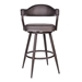 Justin 30" Height Bar Stool in Brown Powder Coated Finish and Vintage Brown Faux Leather - ARL1605