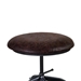 Elena Adjustable Bar Stool in Industrial Grey Finish with Brown Fabric Seat - ARL1607