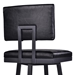 Balboa 30” Bar Height Bar Stool in Black Powder Coated Finish and Vintage Black Faux Leather - ARL1608