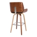 Tyler 26" Mid-Century Swivel Counter Height Bar Stool in Brown Faux Leather with Walnut Veneer - ARL1615