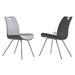 Coronado Contemporary Dining Chair in Grey Powder Coated Finish and Pewter Fabric - Set of 2 - ARL1624