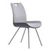 Coronado Contemporary Dining Chair in Grey Powder Coated Finish and Pewter Fabric - Set of 2 - ARL1624
