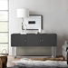 Prague Contemporary Buffet in Brushed Stainless Steel Finish and Gray Wood - ARL1634