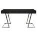 Juniper Contemporary Desk with Polished Stainless Steel Finish and Black Top - ARL1656