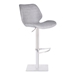 Falcon Adjustable Swivel Bar Stool in Brushed Stainless Steel with Light Vintage Grey Faux Leather - ARL1659