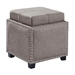 Blaze Contemporary Ottoman in Brown Linen with Wood Legs - ARL1682