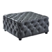 Taurus Contemporary Ottoman in Grey Faux Leather with Wood Legs - ARL1683
