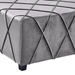 Gemini Contemporary Ottoman in Grey Velvet with Piping Accents and Wood Legs - ARL1687