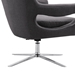 Quinn Contemporary Adjustable Swivel Accent Chair in Polished Chrome Finish with Grey Fabric - ARL1690