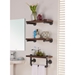 20" Conrad Industrial Pine Wood Floating Wall Shelf in Gray and Walnut Finish - ARL1698