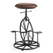 Harlem Adjustable Industrial Metal Bicycle Bar Stool in Industrial Gray finish with Wrangler Fabric - ARL1708