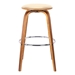 Harbor 26" Mid-Century Swivel Counter Height Backless Bar Stool in Cream Faux Leather with Walnut Veneer - ARL1712
