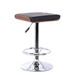 Java Adjustable Bar Stool in Chrome finish with Walnut wood and Black Faux Leather - ARL1715