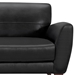Jedd Contemporary Sofa in Genuine Black Leather with Brown Wood Legs - ARL1722